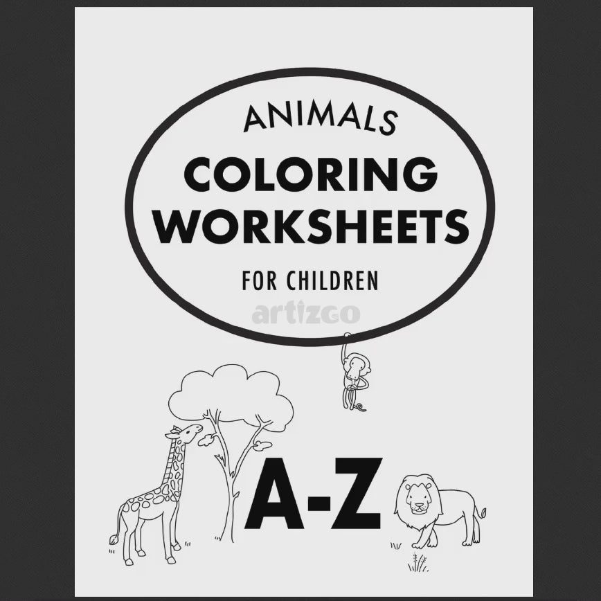 Animals A-Z Coloring Worksheets Flip