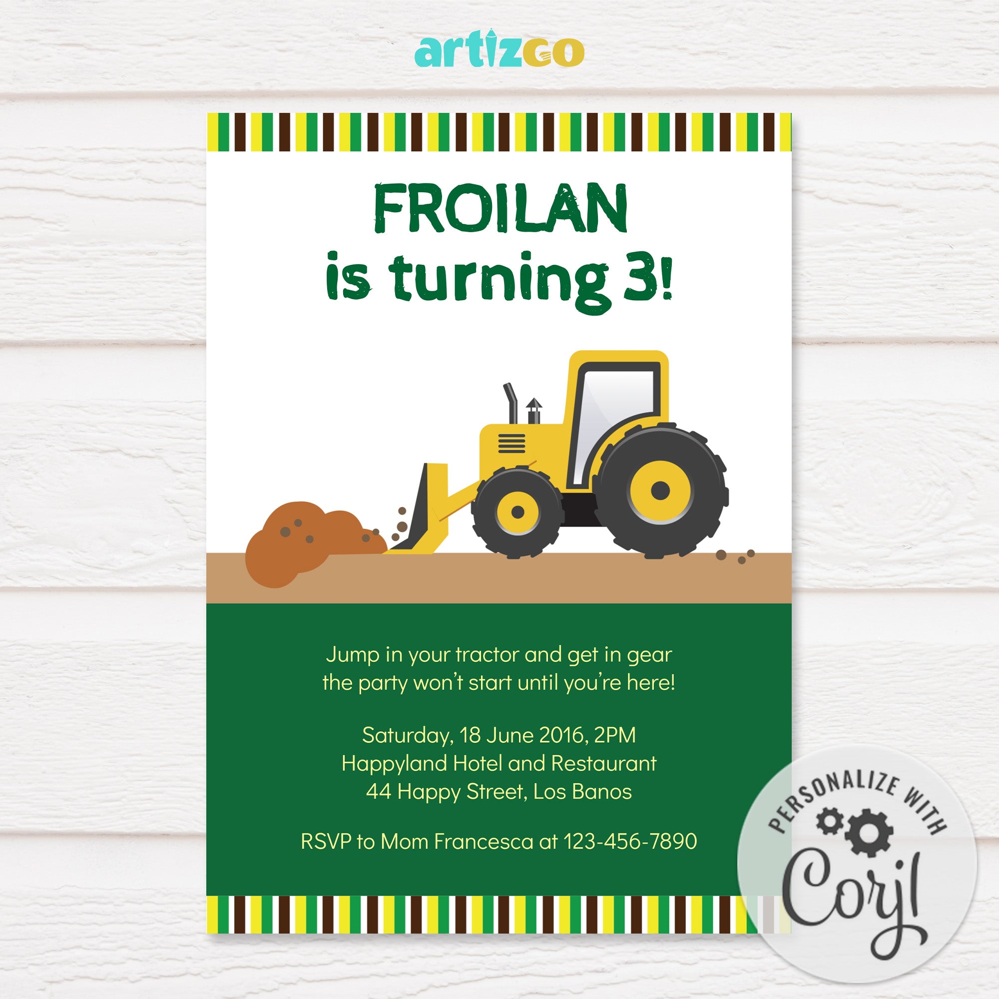 editable-tractor-truck-birthday-invitation-printable-tvb173-artizgo for Free Printable John Deere Birthday Invitations Editable Tractor Truck Birthday Invitation Printable TVB173 – ArtizGo for Free Printable John Deere Birthday Invitations